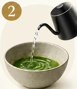 Pouring a little hot water