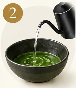 Pouring hot water into the bowl
